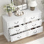 HAMPTON 6 Chest of Drawers and Bedside Table Bedroom Set Vintage Lowboy Dresser Storage Cabinet White