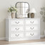 HAMPTON 6 Chest of Drawers and Bedside Table Bedroom Set Vintage Lowboy Dresser Storage Cabinet White