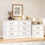 HAMPTON 6 Chest of Drawers and Bedside Table Bedroom Set Vintage Lowboy Dresser Storage Cabinet White