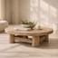 100cm Elm Round Coffee Table - Natural