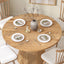 Byron Fluted Round Coffee Table & 4-Seater Dining Table Combo Set