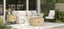 Fluted Round Coffee Table 80CM Drum Coffee Table with Sliding Tambour Door