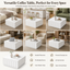 Opera White Lift Top Coffee Table with Storage- Square Central Table