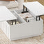 Opera White Lift Top Coffee Table with Storage- Square Central Table