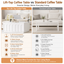 Opera White Lift Top Coffee Table with Storage- Square Central Table