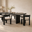 Set of 2 - Black ELM Dining Chair - Light Beige