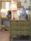 Marie Antoinette Gold accent Chest of Drawers French influence 90. Charming chest of drawers in traditional French colouring of mint green and antique