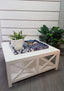 Catalina Crossed White Coffee Table. Last one for sale. ex display. fresh repaint job. special price