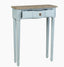 Norfolk Console Blue with Natural top (Flatpacked) Great for an entryway in a small home or apartment. Each piece is hand crafted and painted, with a