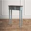 Norfolk Console Blue with Natural top (Flatpacked) Great for an entryway in a small home or apartment. Each piece is hand crafted and painted, with a