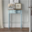 Norfolk Console Blue with Natural top (Flatpacked) Great for an entryway in a small home or apartment. Each piece is hand crafted and painted, with a