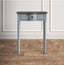 Norfolk Console Blue with Natural top (Flatpacked) Great for an entryway in a small home or apartment. Each piece is hand crafted and painted, with a