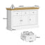 Hamptons Buffet Sideboard Cabinet | 3-Drawer & 3-Door Coastal Console Cupboard