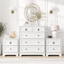CABOT White 5 Chest of Drawers Tallboy + 2 Bedside Tables Coastal Bedroom Storage Bundles
