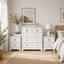 CABOT White 5 Chest of Drawers Tallboy + 2 Bedside Tables Coastal Bedroom Storage Bundles