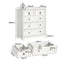 CABOT White 5 Chest of Drawers Tallboy + 2 Bedside Tables Coastal Bedroom Storage Bundles