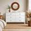 HARLA 6-Drawer Dresser in White with Scalloped Detail