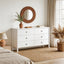 HARLA 6-Drawer Dresser in White with Scalloped Detail