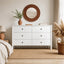 HARLA 6 Chest of Drawers Dresser + Bedside Table White with Scalloped Detail