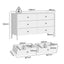 HARLA 6 Chest of Drawers Dresser + Bedside Table White with Scalloped Detail