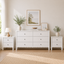 HARLA White 6 Chest of Drawers Dresser + 2 Bedside Tables Bedroom Bundles with Scalloped Detail