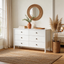 HARLA White 6 Chest of Drawers Dresser + 2 Bedside Tables Bedroom Bundles with Scalloped Detail