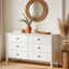 HARLA 6-Drawer Dresser in White with Scalloped Detail