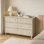 Latimet Coastal Modern 6-Drawer Chest - Light Ash with Vertical Slats