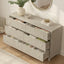 Latimet Coastal Modern 6-Drawer Chest - Light Ash with Vertical Slats