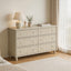 Latimet Coastal Modern 6-Drawer Chest - Light Ash with Vertical Slats