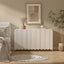 SCALLOP White Buffet Sideboard- Fluted Buffet Cabinet Modern Japandi Storage Cabinet