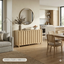 Modern Fluted Sideboard Buffet Cabinet in Light Oak | 4-Door Storage Buffet