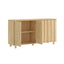 Modern Fluted Sideboard Buffet Cabinet in Light Oak | 4-Door Storage Buffet
