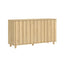 Modern Fluted Sideboard Buffet Cabinet in Light Oak | 4-Door Storage Buffet