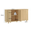 Modern Fluted Sideboard Buffet Cabinet in Light Oak | 4-Door Storage Buffet