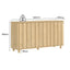 Modern Fluted Sideboard Buffet Cabinet in Light Oak | 4-Door Storage Buffet