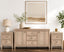 LINDLEY 3-Piece Furniture Set: Modern Minimalist Sideboard Buffet & Matching Nightstands Combo