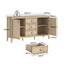 LINDLEY 3-Piece Furniture Set: Modern Minimalist Sideboard Buffet & Matching Nightstands Combo