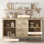 LINDLEY Fluted Natural Oak Buffet Sideboard - 2 Door 3 Drawer Cabinet