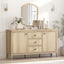 LINDLEY Fluted Natural Oak Buffet Sideboard - 2 Door 3 Drawer Cabinet