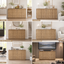 ATMA 4-Door Oak Buffet Sideboard Cabinet with 3D Geometric Texture