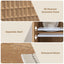 ATMA 4-Door Oak Buffet Sideboard Cabinet with 3D Geometric Texture