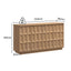 ATMA 4-Door Oak Buffet Sideboard Cabinet with 3D Geometric Texture