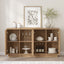 ATMA 4-Door Oak Buffet Sideboard Cabinet with 3D Geometric Texture