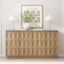 ATMA 4-Door Oak Buffet Sideboard Cabinet with 3D Geometric Texture