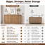 ATMA 4-Door Oak Buffet Sideboard Cabinet with 3D Geometric Texture