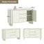 AMBER 140cm White Buffet Sideboard - 3 Drawers & 2 Doors Storage Cabinet
