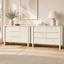 AMBER 6 Drawer Chest of Drawers and Large Buffet Sideboard Storage Cabinet White