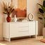 AMBER 140cm White Buffet Sideboard - 3 Drawers & 2 Doors Storage Cabinet