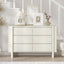 AMBER 6 Drawer Chest of Drawers and Bedside Table Dresser Storage Lowboy Cabinet White for Bedroom